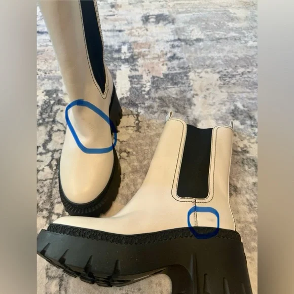 Coach Alexa Chelsea Boots White Leather Streetwear Chunky Heel Sz 8 - Picture 12 of 12